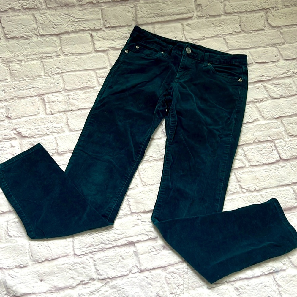 KUT from cloth dark green blue corduroy pants straight leg